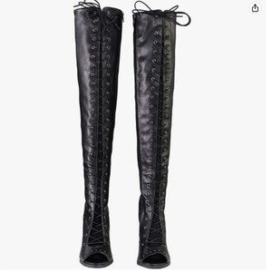 Milwaukee Performance  Lace-Up Knee-High Boots with Open Toe (MBL9421)